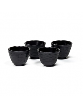 Ensemble de 4 tasses à thé Tetsubin en fer style japonais
