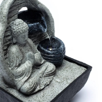 Fontaine à eau Bouddha gris