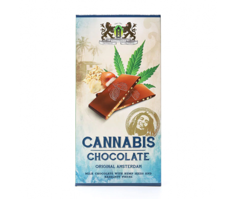 Chocolat aux noisettes et cannabis lait de chanvre et sans THC